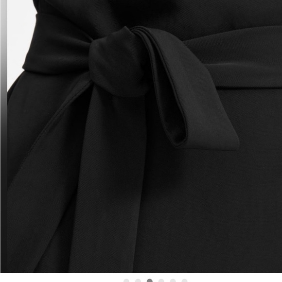 Everlane Black Mini Wrap Dress - Japanese Goweave - Pockets - Picture 2 of 9